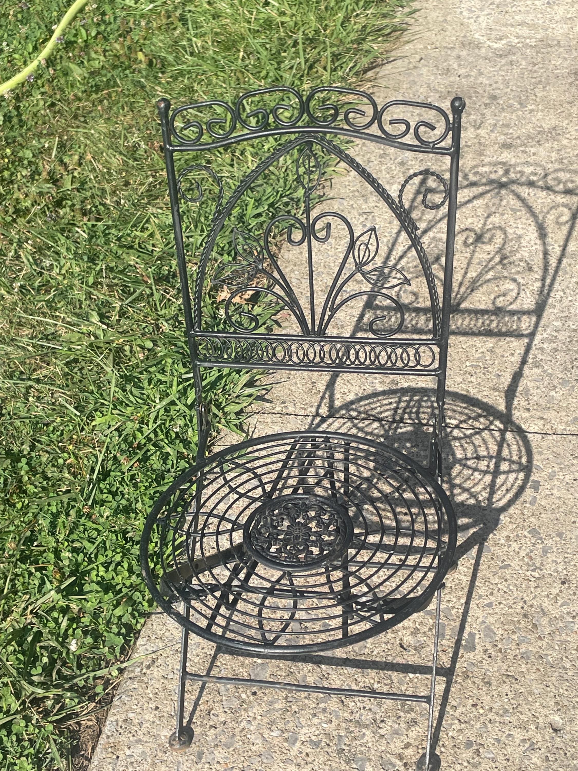 Vintage Wrought Iron Patio Chair - Etsy