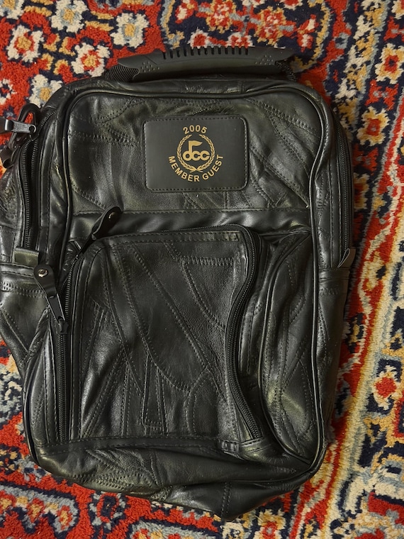 vintage patchwork leather backpack appears to be … - image 1