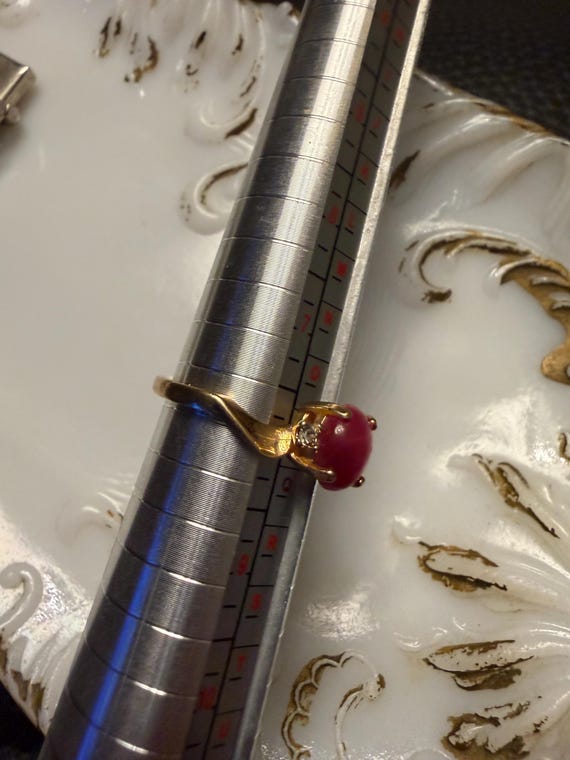 Vintage 18 k HEGP ruby ring - image 3
