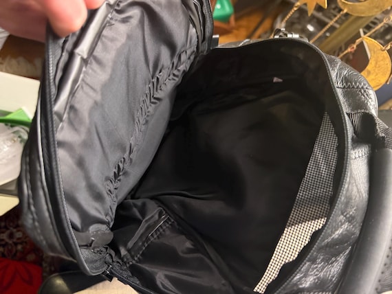 vintage patchwork leather backpack appears to be … - image 3