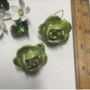 Vintage Capodimonte Porcelain Chandelier Flower Prisms