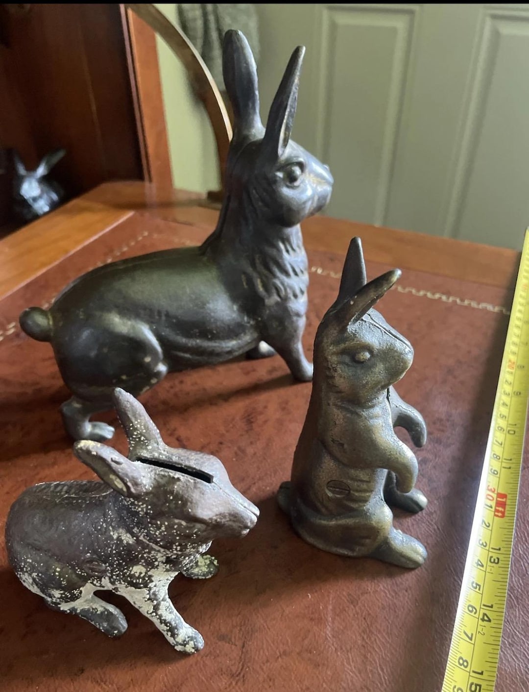 Antique/vintage Cast Iron Rabbit/bunny/hare Bank Collectible Trio - Etsy