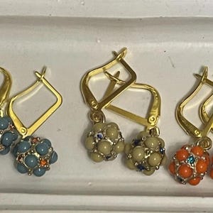 Vintage Set Bumpy Orb Dangle Earrings Unique/Rare