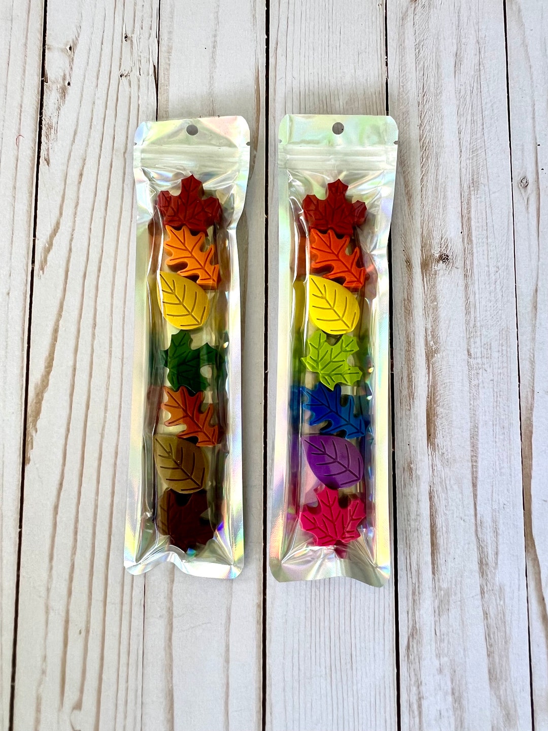 Set of 7 Fall/autumn Leaf Crayons for Kids, Toddlers, Class Party ...