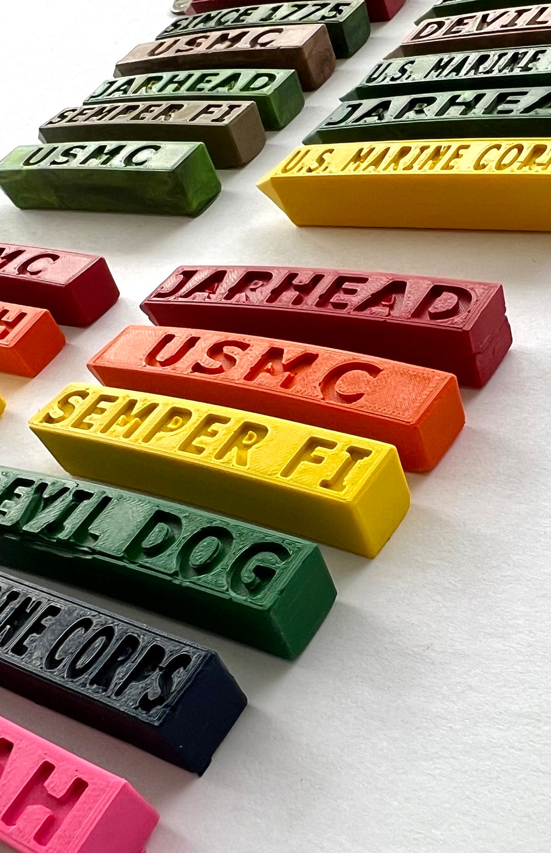 Set of 8 USMC Marine Corps Crayons Rainbow Green Camo and Etsy