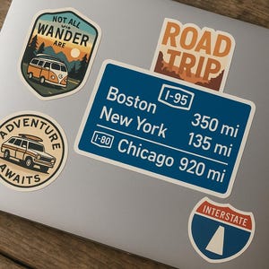 Interstate Dreamer Sticker Road Sign | US Highway Travel Decal for Car, Laptop, Water Bottle | Perfect Gift for Driving Enthusiasts