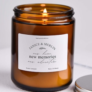 Personalised New Home Scented Candle Gift Set Gift for New Home New Memories New Adventure with names Housewarming Present Couple