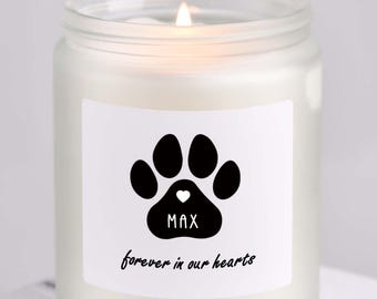 Vela de soja personalizada conmemorativa para mascotas: regalo de condolencia por la pérdida de una mascota
