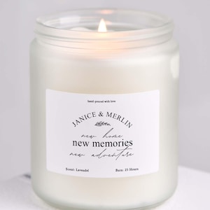 Personalised New Home Scented Candle Gift Set Gift for New Home New Memories New Adventure with names Housewarming Present Couple
