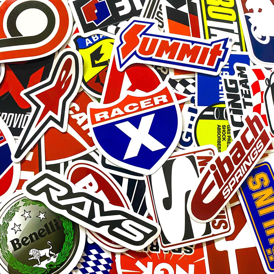 100 Random Racing Logo Stickers, Engine Parts Stickers, Drift Car ...