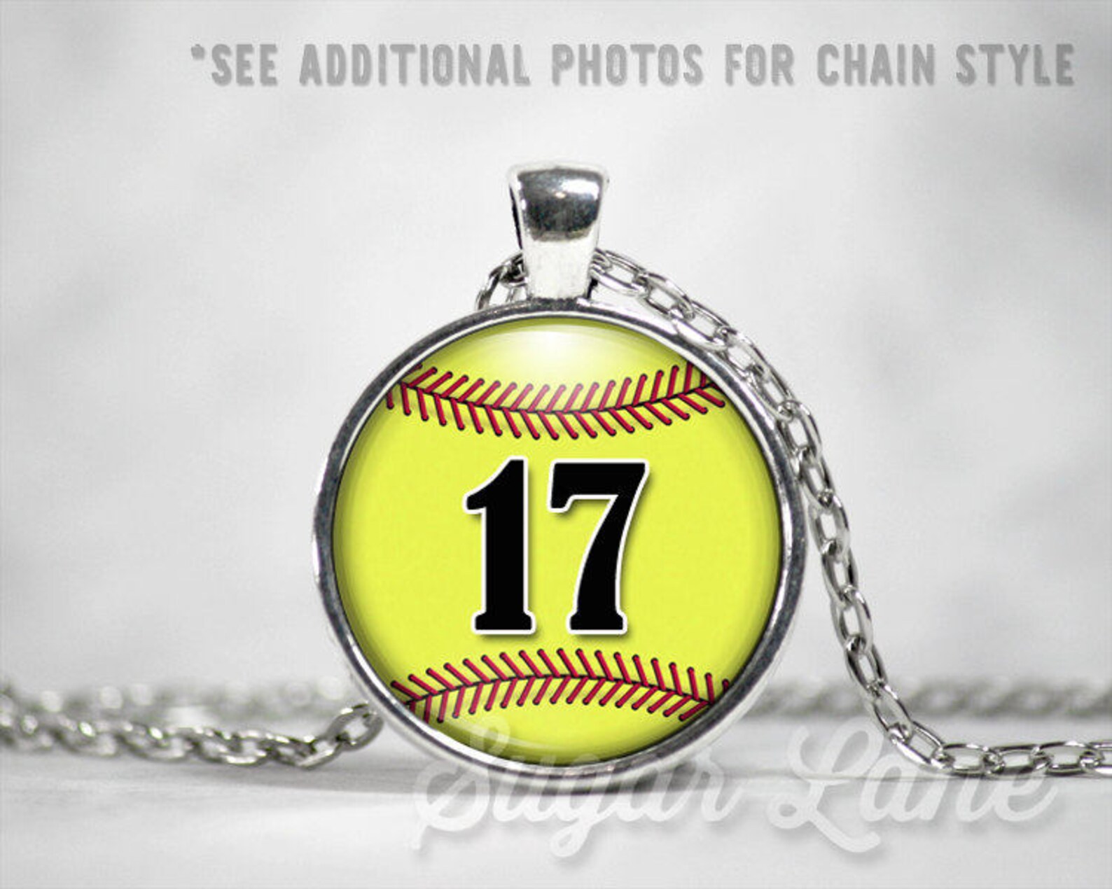 Personalized Softball Necklace Softball Necklace Softball Etsy