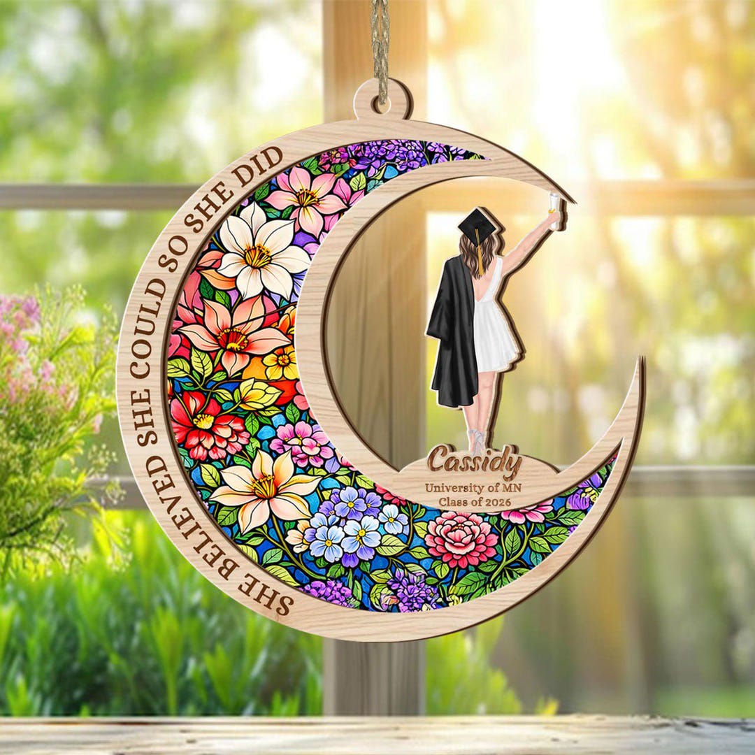 Graduation Window Display Custom Graduation Suncatcher, Graduation Window Hanging Ornament, She ...