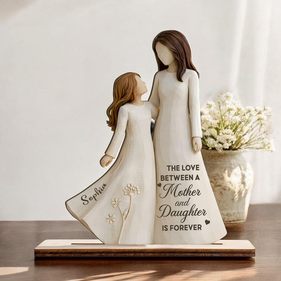 Daughter Sign Custom Mom Daughter Wood Sign With Base, Mother Daughter Gift Plaque ...