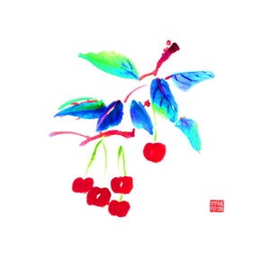 Cherries 2 - Set of five notecards