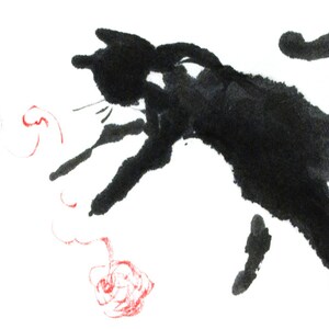 Cat with yarn  - Set of five notecards