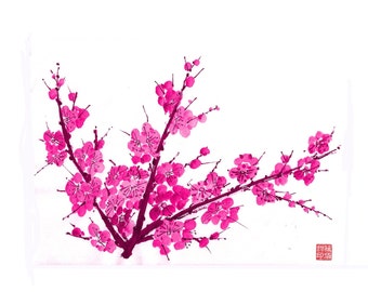 Plum Blossom-Pink 3 - Set of 5 Notecards