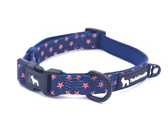 The Fab Frenchie® French Bulldog Patriotic Stars and Stripes Forever Padded Collar