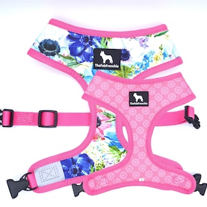 The Fab Frenchie® French Bulldog Floral Bouquet Reversible Harness
