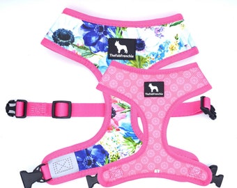 The Fab Frenchie® French Bulldog Floral Bouquet Reversible Harness