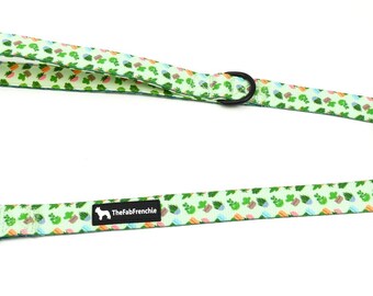 The Fab Frenchie® French Bulldog Cactus and Diamonds Padded Handle Leash