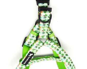 The Fab Frenchie® French Bulldog Cactus and Diamonds Step-In Harness