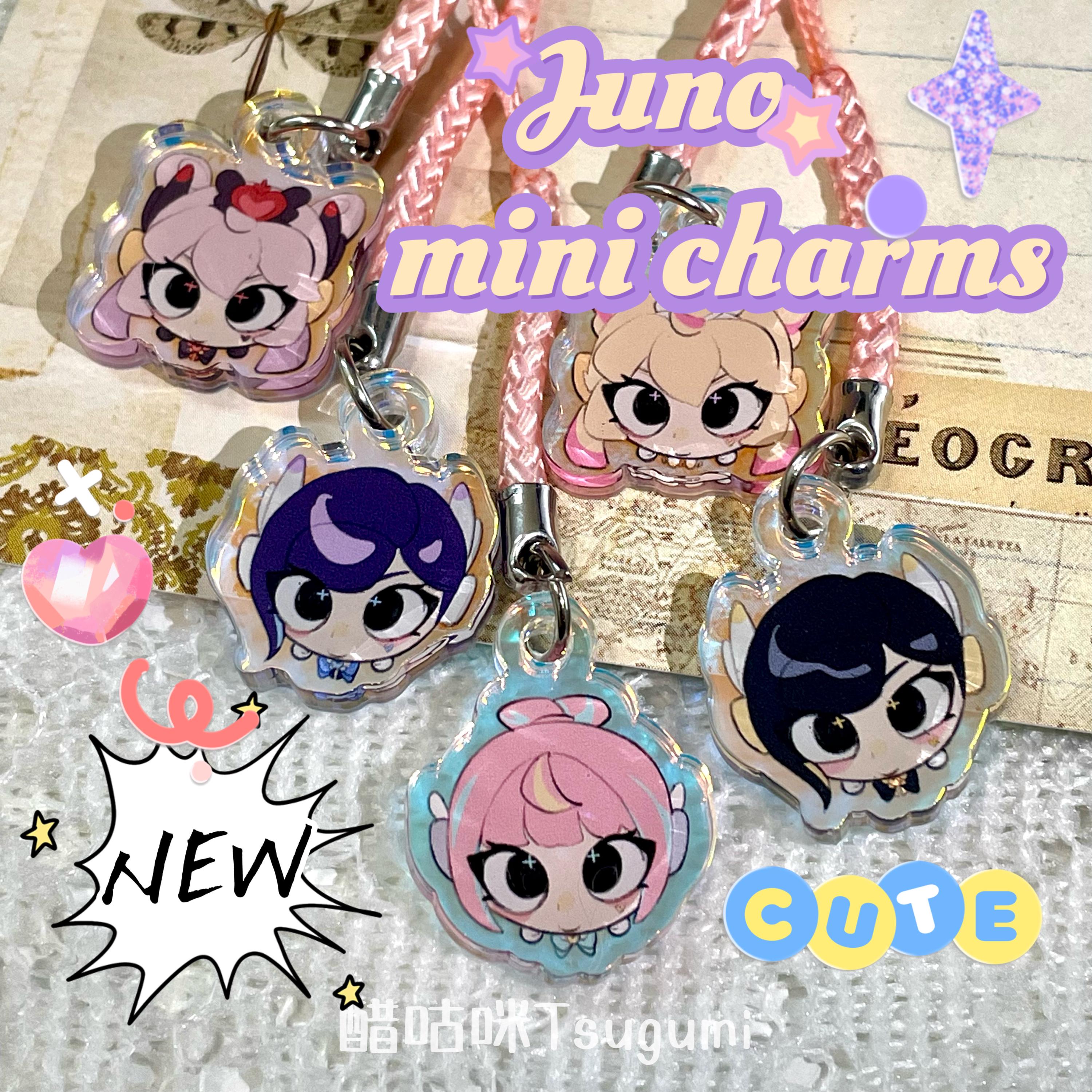 Overwatch2 mini Phone Charm - Juno Heart of Hope Mythic Skin - 2cm Rainbow Acrylic, Matching Strap