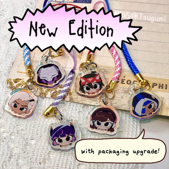 Overwatch2 mini Phone Charm – Juno / Kiriko / D.Va / Mercy / Ramattra / Lifeweaver / Widowmaker / Genji / Orisa – (2 cm Rainbow Acrylic)