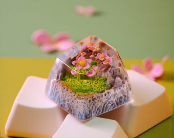 Handgemaakte Sakura Blossom Resin Keycap – Mini Garden Artisan Keycap 1U voor mechanisch toetsenbord