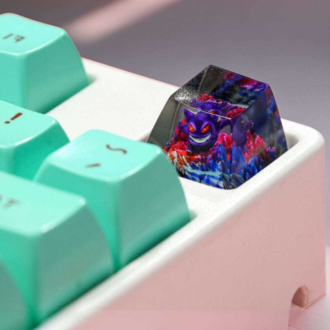 Shadow Ghost Monster Artisan Keycap – Purple Phantom Resin Keycap ...