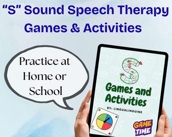 Juegos de terapia del habla con sonido S: Práctica de articulación para niños (imprimible)