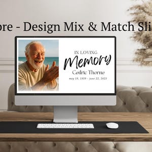 Funeral Photo Slideshow Template For Male, Memorial Video, Minimalist Celebration of Life Presentation, Edit yourself Funeral Photo Tribute