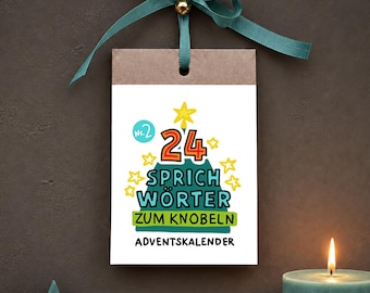 Advent calendar with proverb picture puzzles – 24 puzzles to puzzle over and smile about – Picture Advent calendar – Edition 2