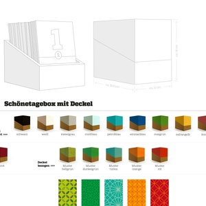 Geschenk für Sie: SCHÖNETAGEBOX mit Deckel, immerwährender Kalender und Tagebuch zum Sammeln von Erinnerungen, Geschenk für Freundin / Frau Bild 10