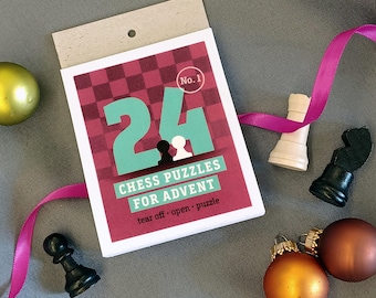 The Chess Advent Calendar – 24 Days of Puzzles & Strategy, in English for Kids and Adults, Two Difficulty Levels // sperlingb