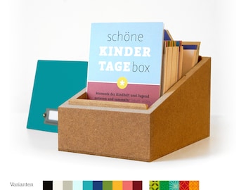 Babytagebuch mal anders: SCHÖNEKINDERTAGEBOX, Geschenk fürs Baby, zur Geburt oder zur Taufe, Meilensteinkarten, für Jungs und Mädchen