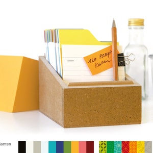 Box für Rezepte, REZEPTBOX, Box mit Rezeptkarten und Registern, Rezeptbuch, Geschenk für Sie und Ihn, für Mama, Papa, Schwester, Freundin