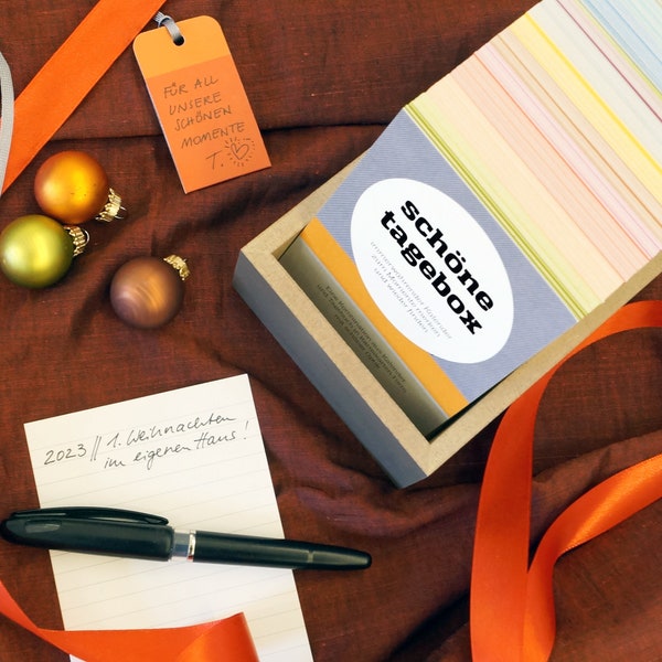 Weihnachtsgeschenk: SCHÖNETAGEBOX, immerwährender Kalender und besonderes Tagebuch in einem, zum Momente merken und wiederfinden