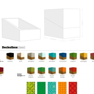 SAMMELBOX, Box mit Deckel in verschiedenen Farben, leer, Schachtel mit schrägem Deckel, Kiste zum Aufbewahren, Kasten zum selber Füllen Bild 5