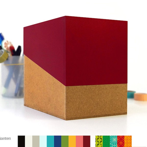 SAMMELBOX, Box mit Deckel in verschiedenen Farben, leer, Kiste zum Sammeln, Kasten mit schrägem Deckel, Karteikartenbox, sperlingb.design