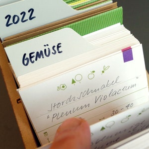 GARTENBOX, nutzbar als Gartentagebuch und Pflanzen-Katalog, Gartenkalender in Box, ewiger Kalender für den Gärtner, Hobbygärtner, sperlingb Bild 3