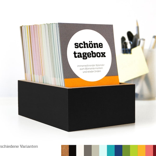 besonderes Geschenk SCHÖNETAGEBOX immerwährender Kalender und Tagebuch Box zum Sammeln von Erinnerungen