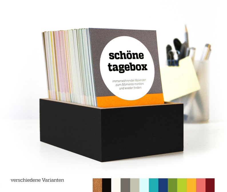 special gift SCHÖNETAGEBOX perpetual calendar and diary box for collecting memories image 1