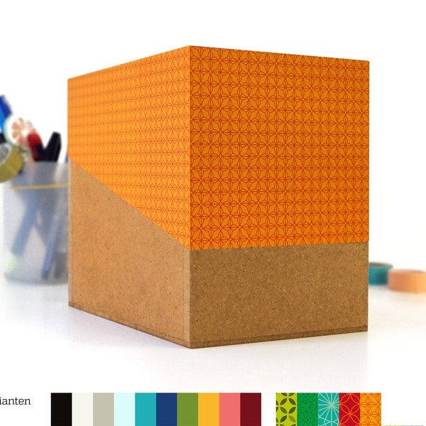 Box mit Deckel in verschiedenen Farben, SAMMELBOX, leer, Schachtel mit schrägem Deckel, Kiste zum Aufbewahren, Kasten zum selber Füllen