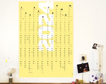 Calendar 2024 and 2025 annual planner large, wall calendar 2024, usable for 24 months, 2-year calendar, half-years can be separated