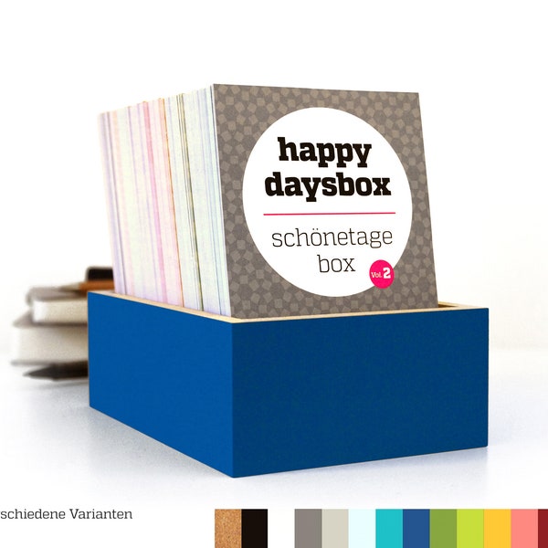 HAPPYDAYSBOX, Erinnerungskalender Schönetagebox als sprachunabhängige Variante, besondere Momente sammeln, immerwährende Kalendertagebox
