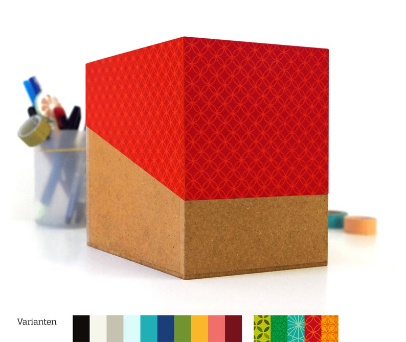 SAMMELBOX, Box mit Deckel in verschiedenen Farben, leer, Schachtel mit schrägem Deckel, Kiste zum Aufbewahren, Kasten zum selber Füllen Bild 1