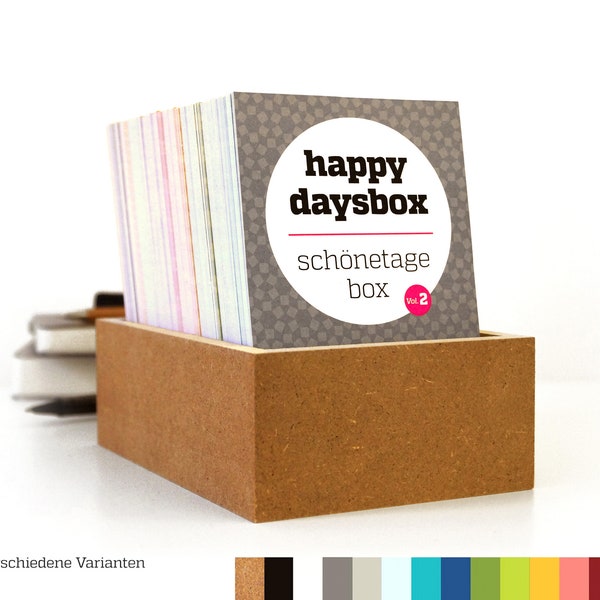 schönetagebox vol. 2 – HAPPYDAYSBOX, immerwährender Kalender, individuelles Tagebuch, Kiste für Erinnerungen, Geschenk für die Schwester