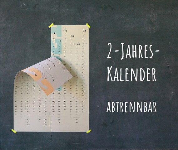 A1 Jahresplaner 2 Jahres Kalender Wandkalender 21 Und Etsy