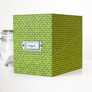 Boîte avec fiches pour recettes, vert clair, boîte à recettes, livre de cuisine différent, cadeau insolite pour petite amie, sœur, cuisiniers amateurs