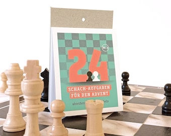 Schach-Adventskalender mit 24 Schach-Aufgaben, für Kinder und Erwachsene